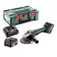 Metabo akkus sarokcsiszoló 18V W 18 L 9-125 2x4,0Ah Metabox kofferben, 125mm