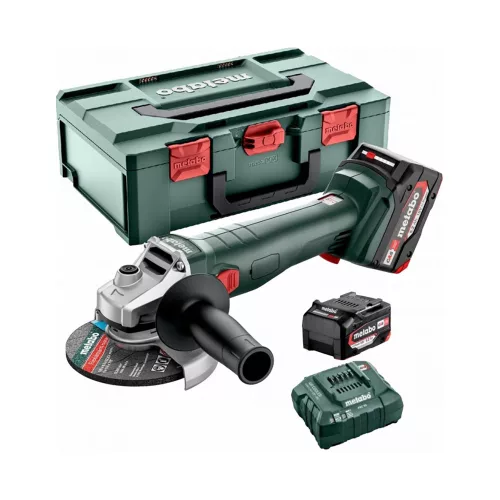 Metabo akkus sarokcsiszoló 18V W 18 L 9-125 Quick 2x5,2Ah Metabox kofferben, 125mm