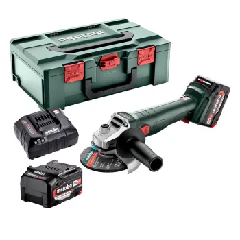  Metabo W 18 7-125 Akkus-Sarokcsiszoló 2x18 V/4,0 Ah, ASC 55, MetaBOX 165 L