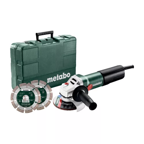 Metabo sarokcsiszoló WQ 1100-125 1100W, 125mm +2db gyémánt vágótárcsa kofferben