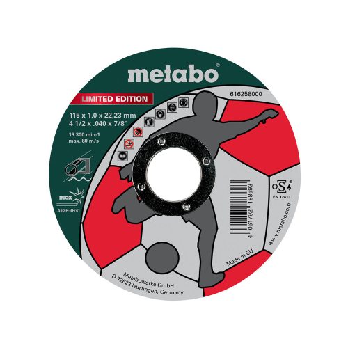 Metabo vágókorong 115 x 1, 0 mm, Inox TF 41, Novorapid Limited Edition Soccer