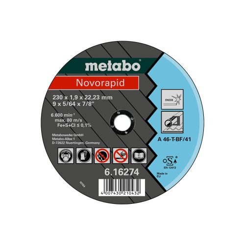 Metabo Novorapid vágókorong 230x1,9x22,23 Inox