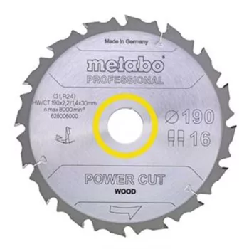   Metabo körfűrészlap "power cut wood - professional", 160x20, Z10 WZ 22°