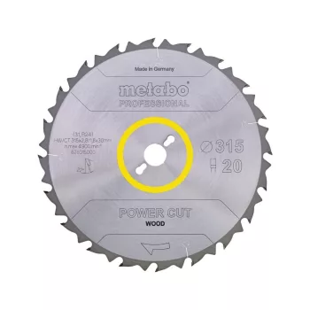 Metabo körfűrészlap fához 315x2,8x30mm, 20 fog