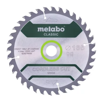   Metabo körfűrészlap fához akkus körfűrésszel 165x1,6x20mm, 18 fog