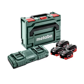   Metabo LiHD akkumulátor csomag 18V 4x8,0Ah 2 db töltővel Metaloc kofferben