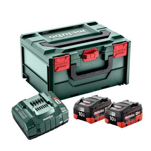 Metabo akku+töltő szett basic set LiHD 2x10Ah+ASC 145+metabox