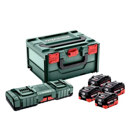 Metabo akku+töltő szett basic set LiHD LiHD 4x10Ah +ASC 145 DUO+Metabox