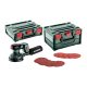 Metabo akkus excentercsiszoló SXA 18 LTX 125 BL + 100 részes papírkészlet 18V alapgép Metabox koffer