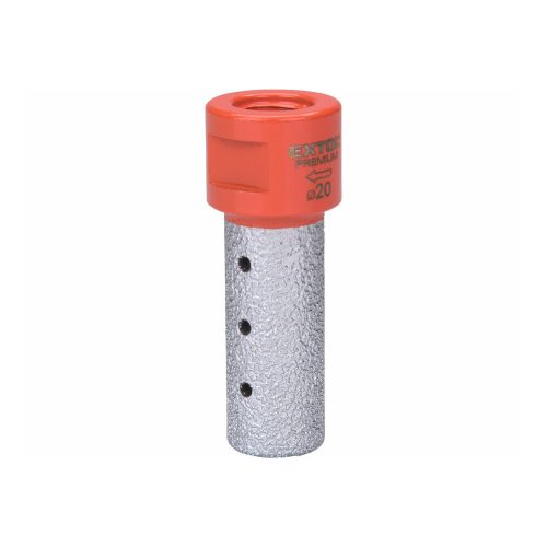 Extol Premium lyukmaró (lyuktágító/ujjmaró) kerámiára és csempére, gyémánt vágóél; 20mm × M14, sarokcsiszolóba fogható