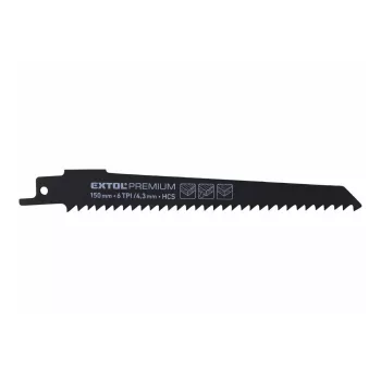   Extol Premium szablyafűrészlap készlet, 3db, Bosch befogás, 150 mm, 6T, HCS, fához, műanyaghoz