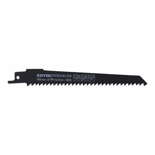 Extol Premium szablyafűrészlap készlet, 3db, Bosch befogás, 150 mm, 6T, HCS, fához, műanyaghoz