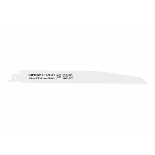 Extol Premium szablyafűrészlap készlet, 3db, Bosch befogás, 225 mm, 6T, Bimetal, fém anyagokhoz, 