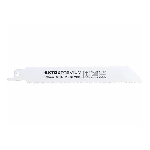 Extol Premium szablyafűrészlap készlet, 3db, Bosch befogás, 150 mm, 8-14T, Bimetal, fém anyagokhoz