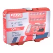 Extol Premium dugókulcs készlet CV., 45fog; 1/4", 57db, dugófejek: 4-14mm, bitdugófej (-, +, imbu