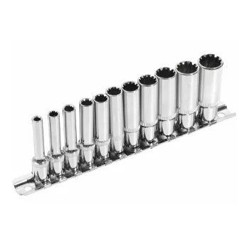   Extol Premium hosszított Multi Lock dugófej készlet ; 1/4", 11db 4,5,5.5,6,7,8,9,10,11,12,13