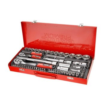   Extol Premium bit és dugókulcs készlet 1/2" 1/4" 65 részes 4-32mm