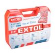 Extol Premium szerszám és dugókulcs készlet, 55 db; 1/2" racsnis hajtókar (45 fog), dugófejek, BI