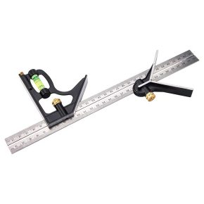   Extol Premium asztalos kombinált derékszög/vízmérték/vonalzó, többfunkciós, 300 mm, ALU/Inox