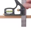 Extol Premium asztalos kombinált derékszög/vízmérték/vonalzó, többfunkciós, 300 mm, ALU/Inox