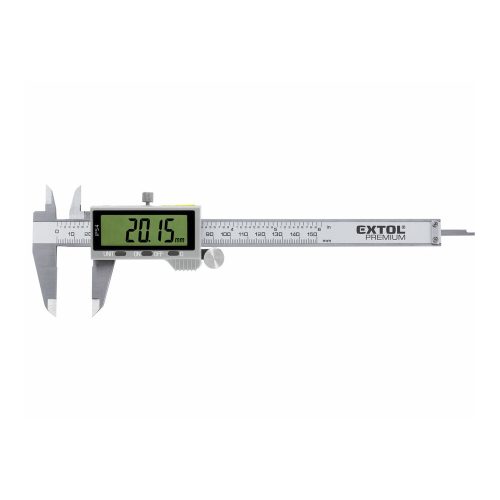Extol Premium digitális acél tolómérő mélységmérővel 0,01x150mm, IP54