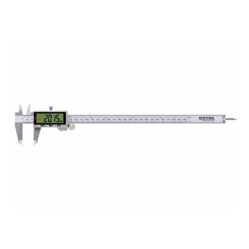 Extol Premium digitális tolómérő; 0,01×300mm, mélységmérővel, rozsdamentes acél, pontosság ±0,02 