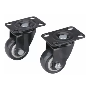   Extol Premium készülékgörgő 2 db, önbeálló, fekete PVC, golyóscsapággyal, 40mm, max. teherbírás: 30 kg/db
