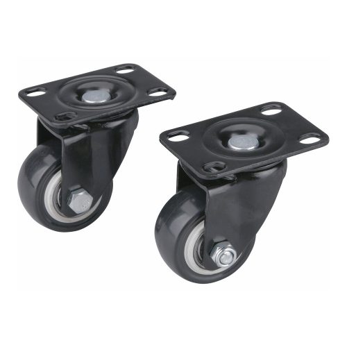 Extol Premium készülékgörgő 2 db, önbeálló, fekete PVC, golyóscsapággyal, 40mm, max. teherbírás: 30 kg/db