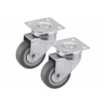   Extol Premium készülékgörgő 2 db, önbeálló, szürke gumi, 50mm, golyóscsapággyal, max. teherbírás:27kg/db