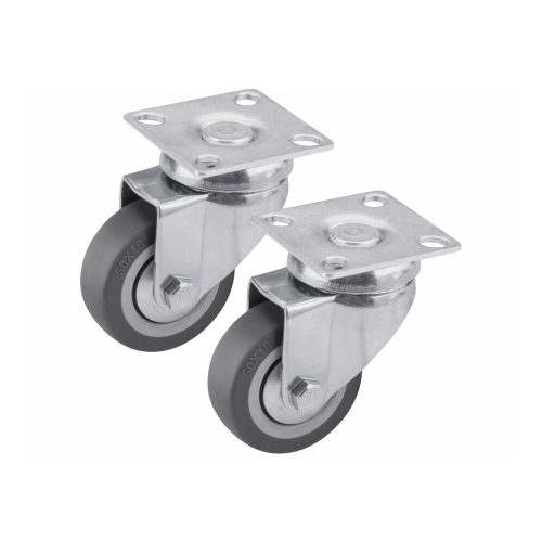 Extol Premium készülékgörgő 2 db, önbeálló, szürke gumi, 50mm, golyóscsapággyal, max. teherbírás:27kg/db