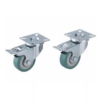   Extol Premium készülékgörgő 2 db, önbeálló, rögzítőfékkel, szürke gumi, 50mm, golyóscsapággyal