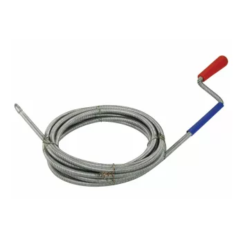   Extol Premium lefolyócső tisztító, 5m, 6mm átmérő, kézi tekerővel, tisztító körömmel, (1,9mm drót