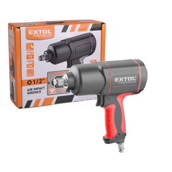   Extol Premium légkulcs, 1/2", 800Nm, erős, 3 fokozatú (Twin Hammer), 7000 1/min, 142l/min, 6,3 Ba