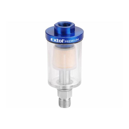 Extol Premium mini levegőszűrő (nedvesség leválasztó), max. 8 Bar, 1/4", 48ml