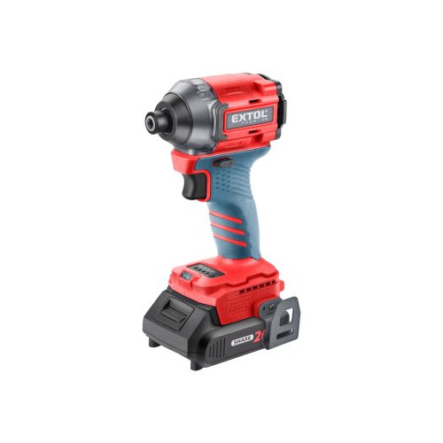 Extol Premium akkus szénkefementes ütvecsavarozó,  1/4" hatszög, 20V 1x2 Ah, 230 Nm