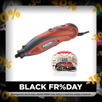   Extol Premium mini köszörű- és fúrógép tartozékkészlettel 210 részes 130W