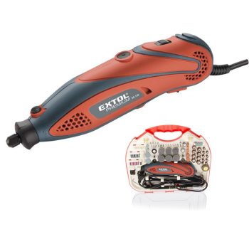   Extol Premium mini köszörű- és fúrógép tartozékkészlettel 210 részes 130W