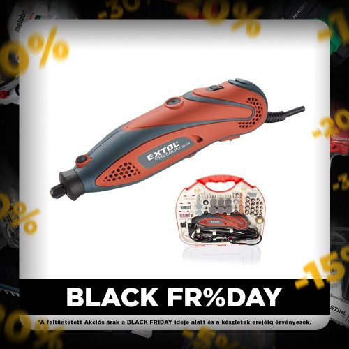 Extol Premium mini köszörű- és fúrógép tartozékkészlettel 210 részes 130W