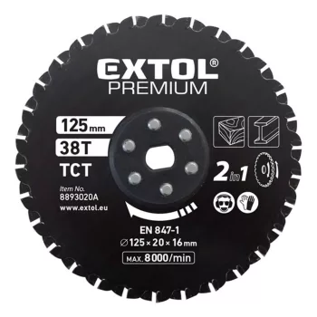   Extol Premium keményfémlapkás fűrészlap 2in1 125x20x16mm (8893020)