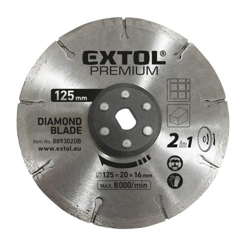 Extol Premium gyémántvágó tárcsa 2in1 125x20mm (8893020)