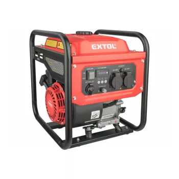  Extol Premium benzinmotoros áramfejlesztő, kézi indítás, 3,5 kVA, 230V, 1 fázisú, inverteres