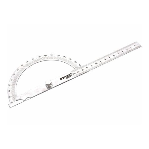 Extol Craft szögmérő/vonalzó, lakatos, hossz.: 278 mm, Inox, mm beosztás, 0° -180°, vastagság: 1,3 mm