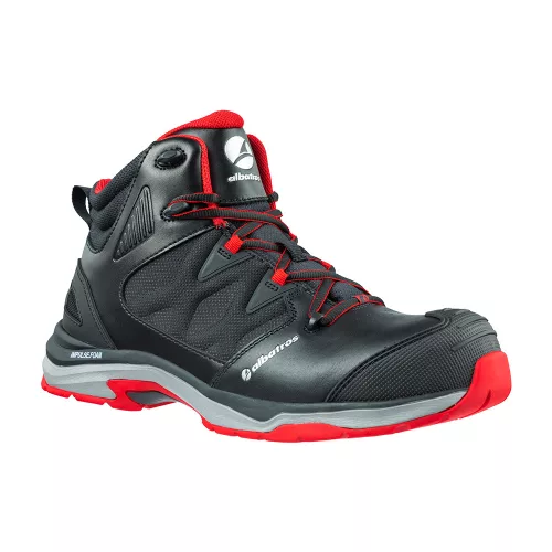 Albatros Ultratrail Black Mid S3 ESD HRO SRC Fekete/Piros