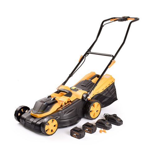 Riwall akkus fűnyíró RALM 3820 SET 20V S szénkefe nélküli motor, 2x4Ah akku és töltő