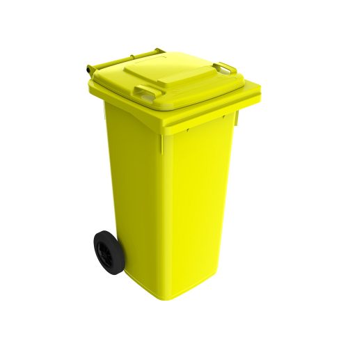 Háztartási műanyag szemetes kuka 120l sárga