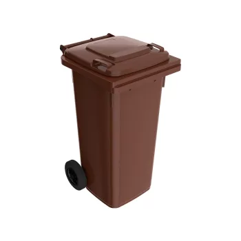Háztartási műanyag szemetes kuka 120l barna