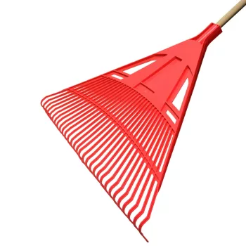 Műanyag lombseprű 75cm-es fa nyéllel