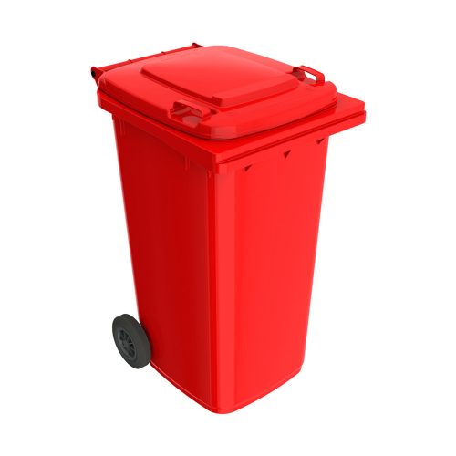 Háztartási műanyag szemetes kuka 240l piros