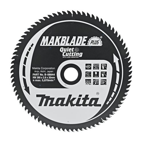 Makita Makblade Plus körfűrészlap fához 260x30x2,8mm 80 fog