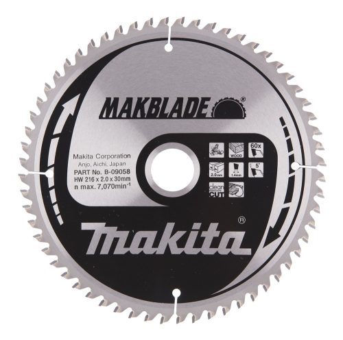 Makita körfűrészlap Makblade 216x30mm Z60